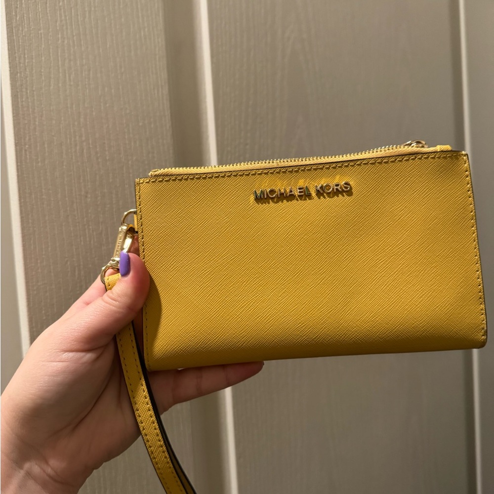 Michael Kors Mustard Yellow Wristlet